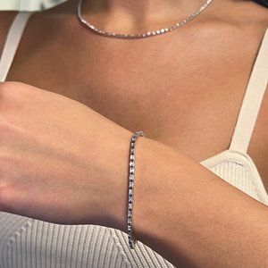 Rachel Koen 2.35Cttw Baguette Cut Diamond Tennis Bracelet 18K White Gold